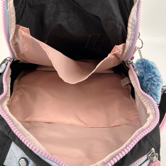 Kipling Seoul Backpack Nylon Iridescent Logo Adjustable Straps Laptop Sleeve - Picture 10 of 15